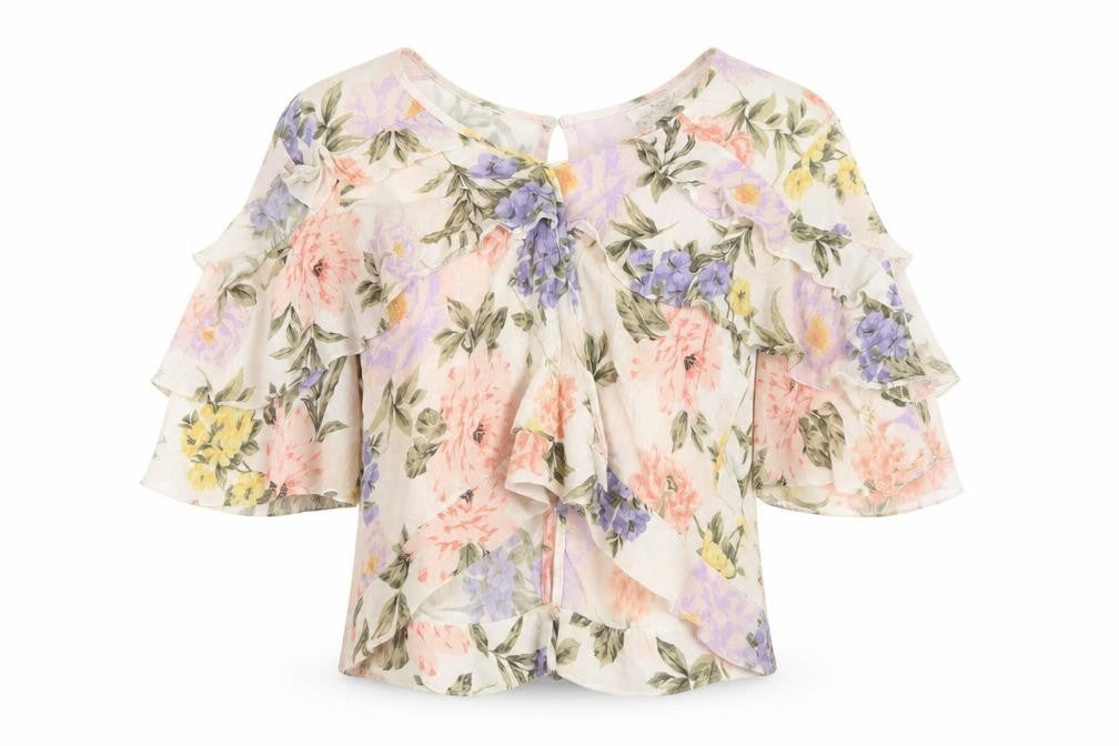 Front view of Miss Selfridge Floral Blouse, Women's, size 12, Multicoloured