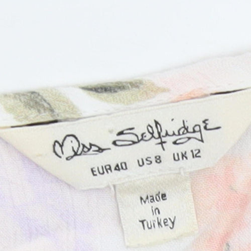 Miss Selfridge Floral Blouse, Women's Size 12, Multicoloured