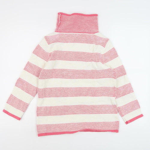 Laura Ashley Women's Pink Roll Neck Striped Jumper