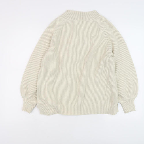 Next Women's Ivory V-Neck Pullover Jumper, Size L