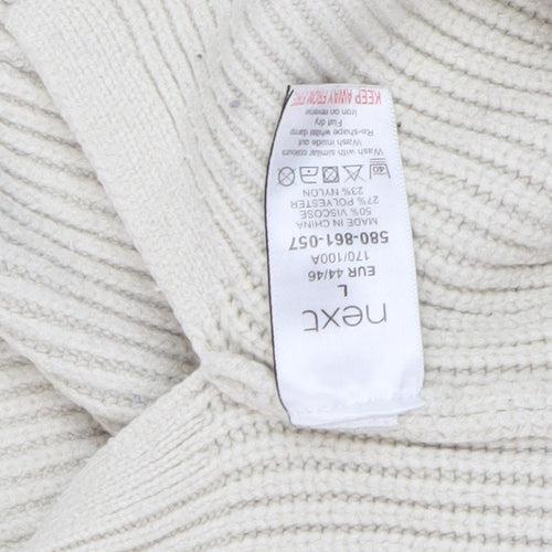 Next Women's Ivory V-Neck Pullover Jumper, Size L