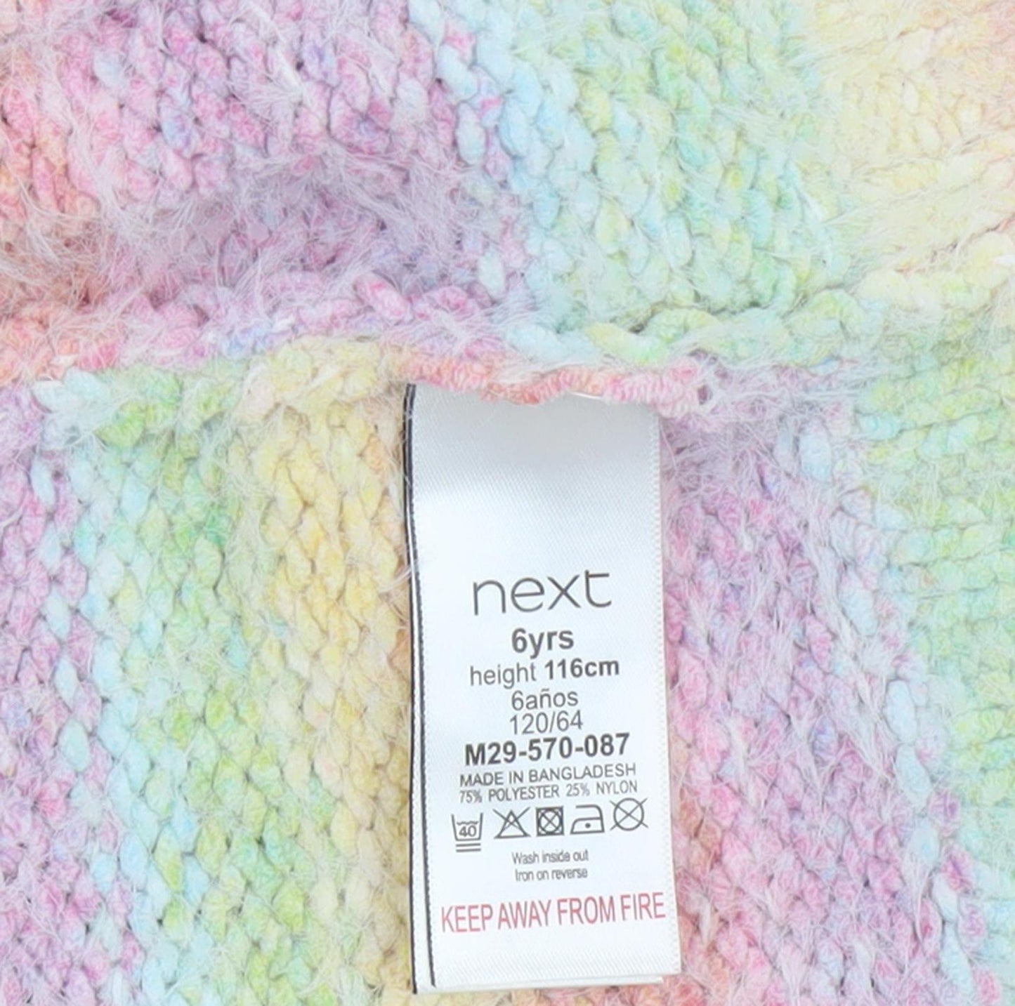 Next Girls Multicoloured Striped Cardigan, 6 Years, Long Sleeve