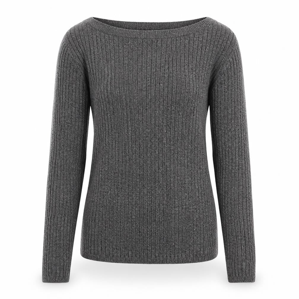 Front view of Marks & Spencer Women's Grey Boat Neck jumper, size 8