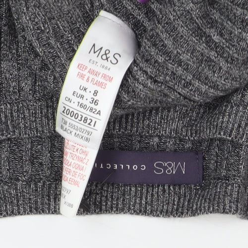 Marks and Spencer Women's Grey Boat Neck Pullover Jumper Size 8