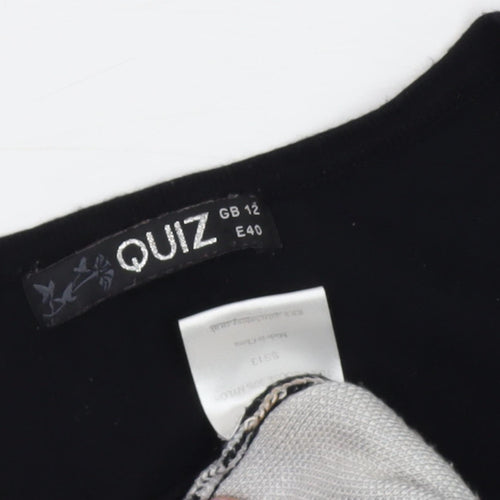 Quiz Women's Black Geometric Dress, Size 12