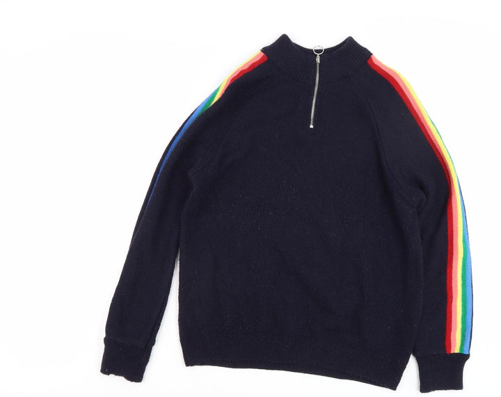 Next Women's Blue Full Zip Jumper, Size 6, Rainbow Accent