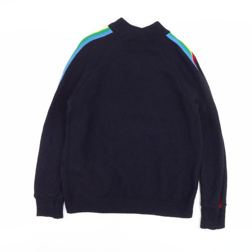 Next Women's Blue Full Zip Jumper, Size 6, Rainbow Accent