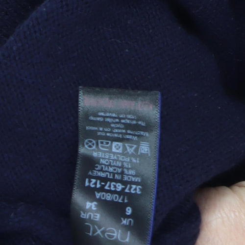 Next Women's Blue Full Zip Jumper, Size 6, Rainbow Accent