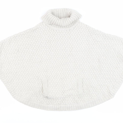John Lewis Girls Ivory Knit Cape Jumper 5-6 Years