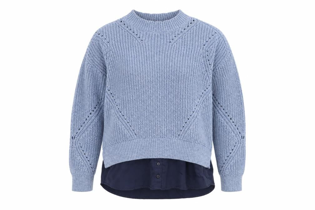Front view of Next Women's Blue High Neck Jumper, size 14