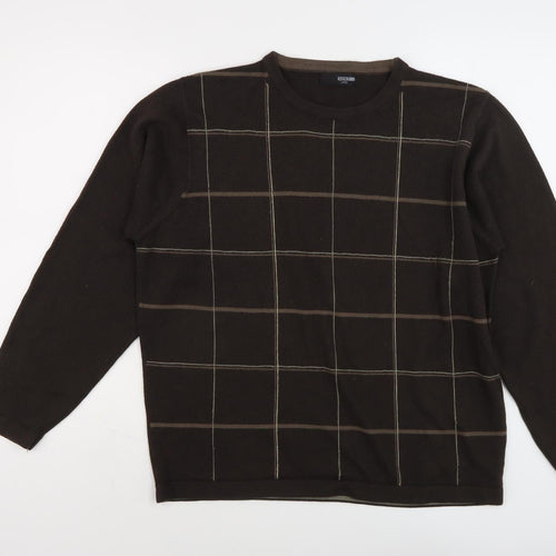 Next Men's Brown Check Pullover Jumper - Size L