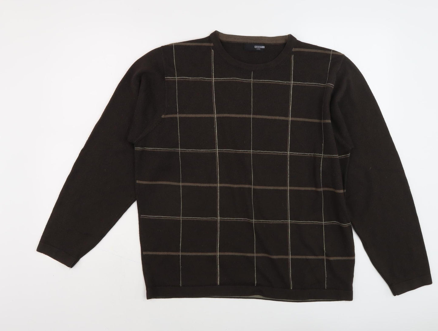 Next Men's Brown Check Pullover Jumper - Size L