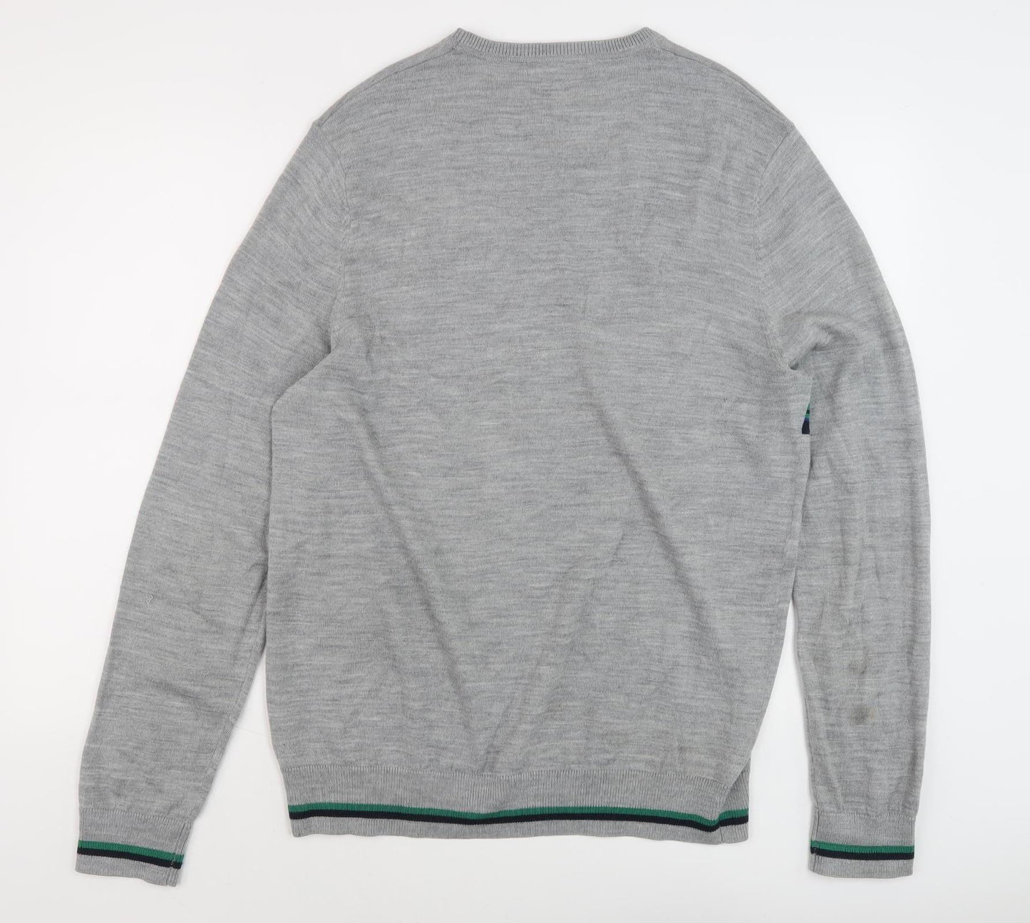 Crew Clothing Mens Grey Striped XL Pullover Jumper