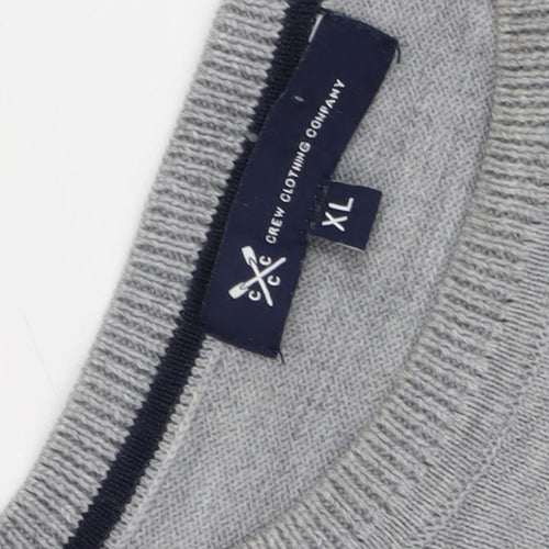 Crew Clothing Mens Grey Striped XL Pullover Jumper