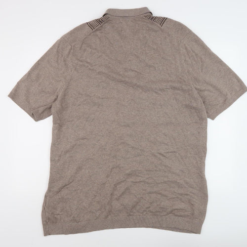 Abercrombie & Fitch Men's Beige Pullover XL Collared Jumper