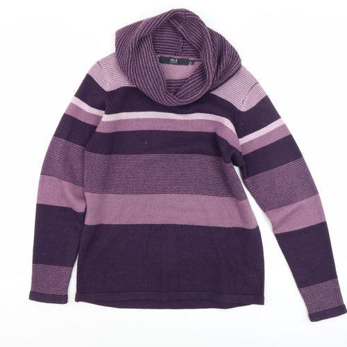 Isle Women's Purple Striped Pullover Jumper Size S