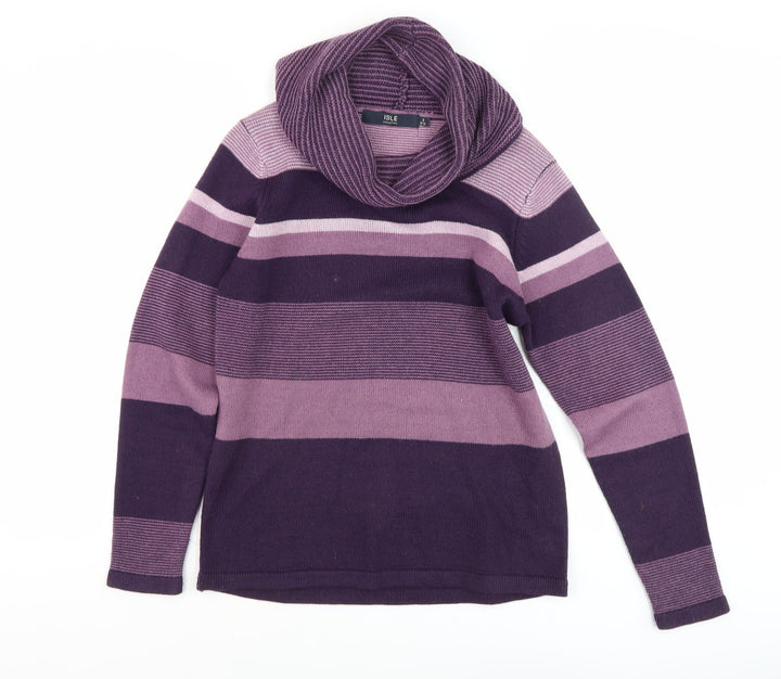 Isle Women's Purple Striped Pullover Jumper Size S