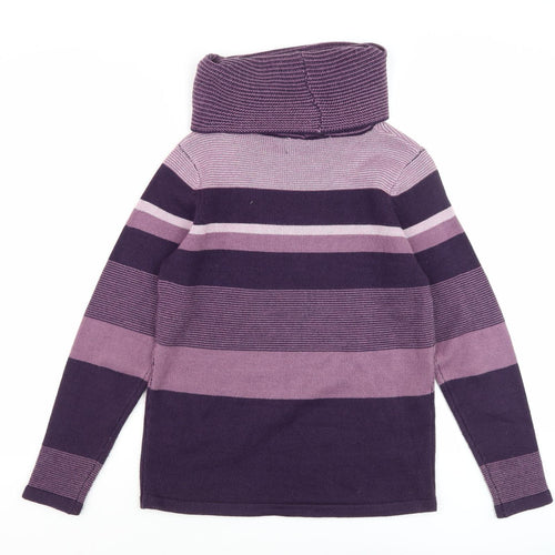 Isle Women's Purple Striped Pullover Jumper Size S