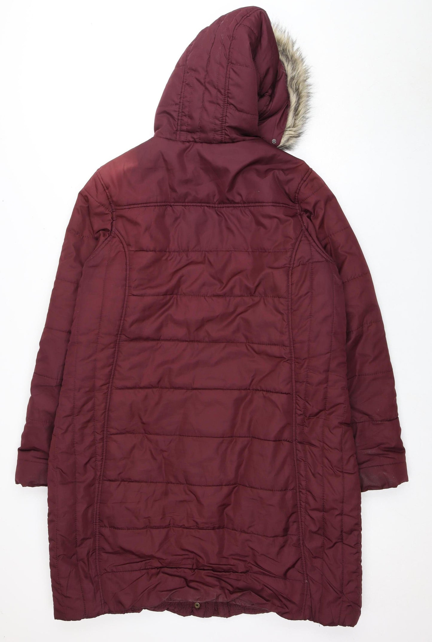 Regatta Women's Red Parka Coat, Size 20, Hooded & Fur Trim