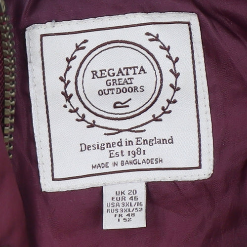 Regatta Women's Red Parka Coat, Size 20, Hooded & Fur Trim
