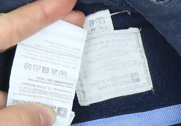 Marks and Spencer Women's Blue Graphic Hoodie Size 14