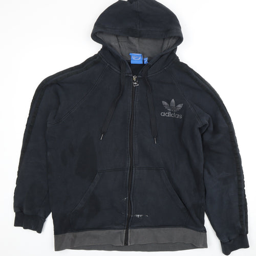 Adidas Unisex Black Full Zip Hoodie L