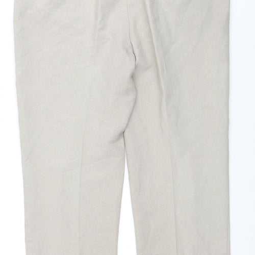 Isle Women Beige Straight Trousers Size 16