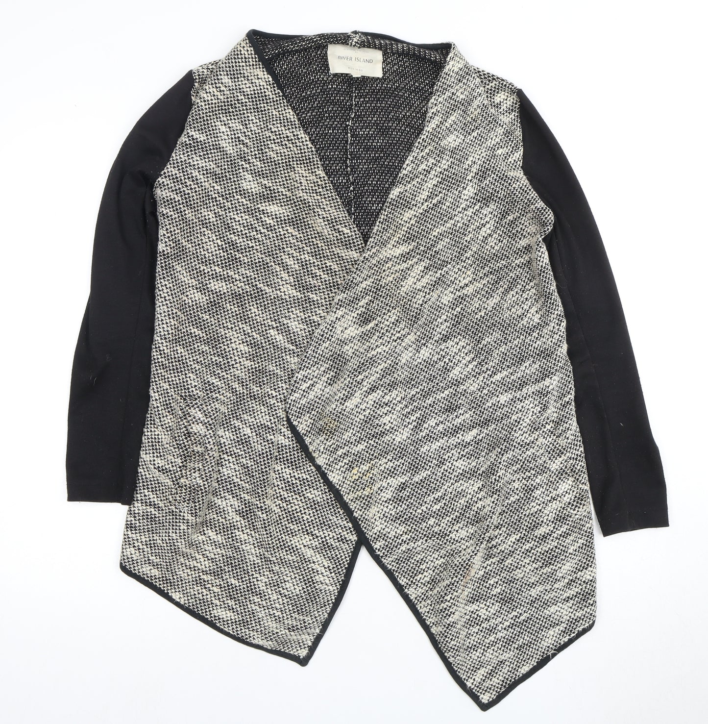 River Island Women's Cardigan Black Grey Size 8
