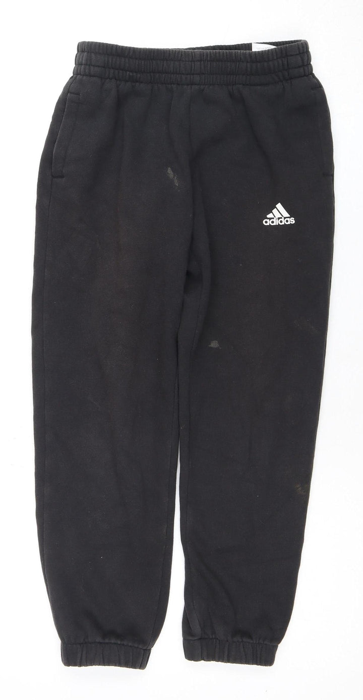 Adidas Boys Black Jogger Trousers - Size 10, Sports Style