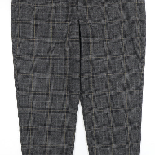 Zara Woman Grey Plaid Trousers for Women Size L