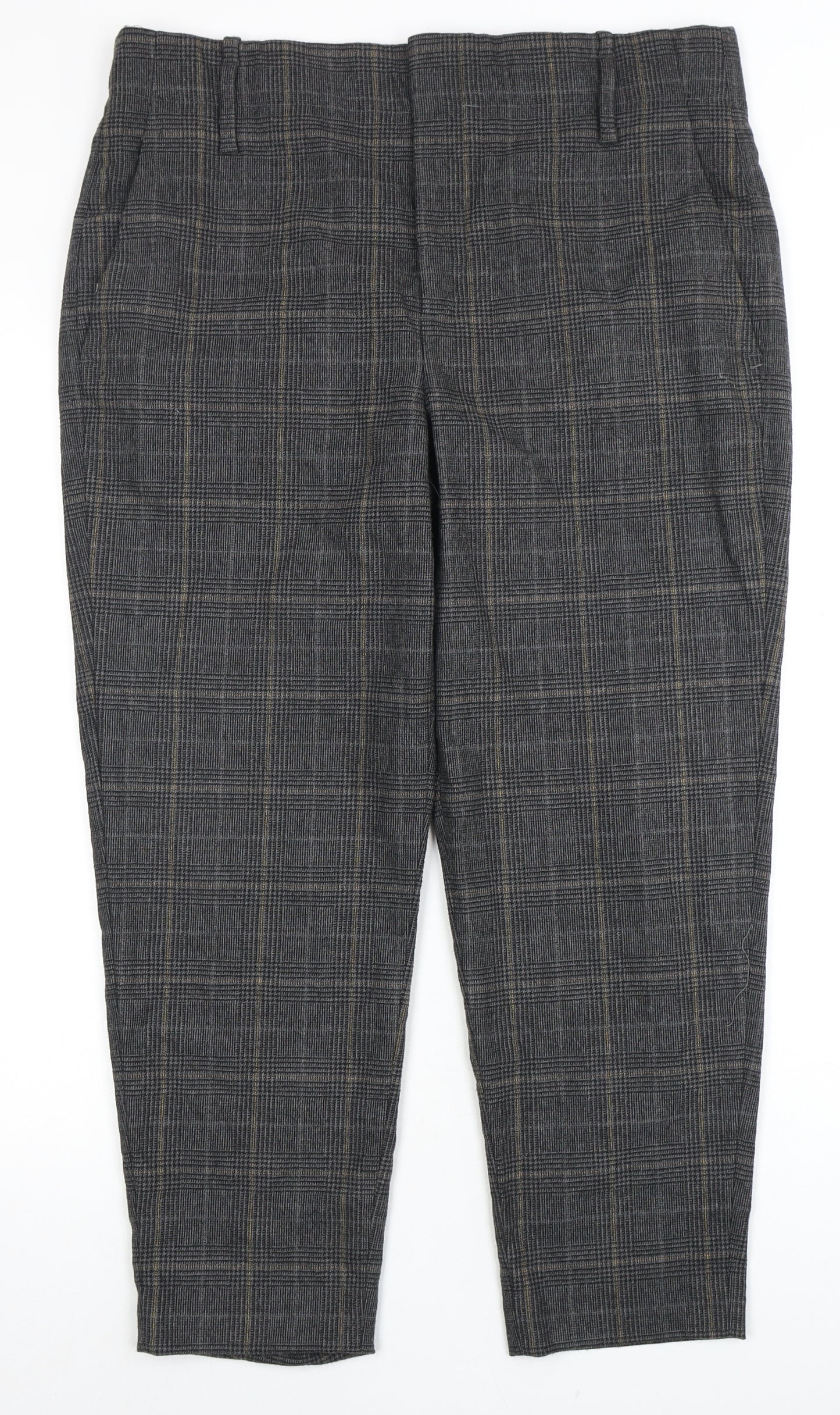 Zara Woman Grey Plaid Trousers for Women Size L
