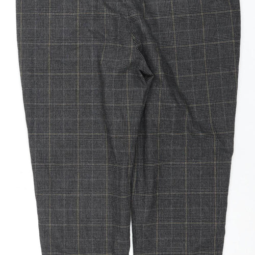 Zara Woman Grey Plaid Trousers for Women Size L
