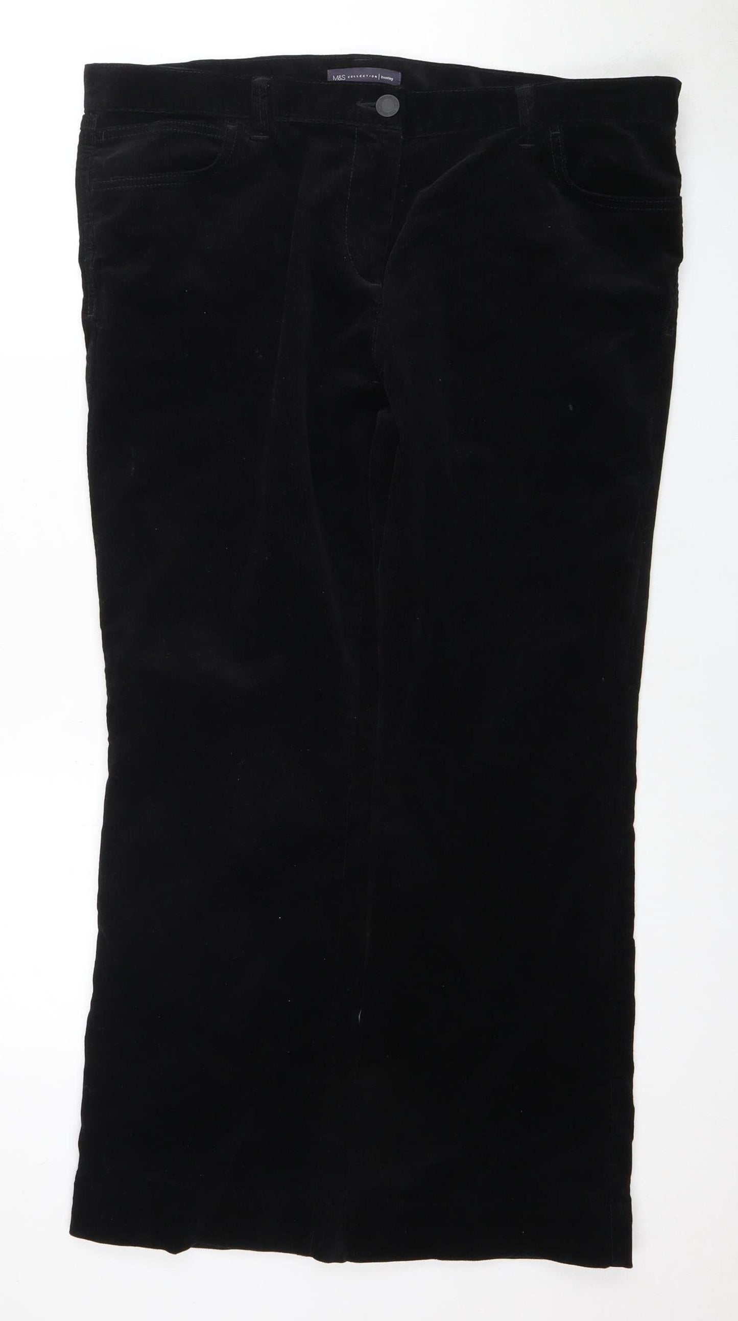 Marks and Spencer Women's Black Straight Trousers Size 18