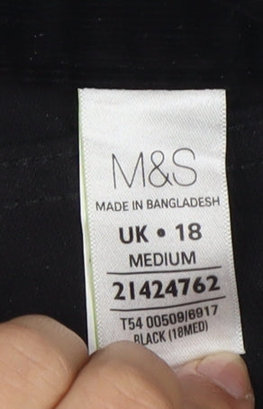 Marks and Spencer Women's Black Straight Trousers Size 18