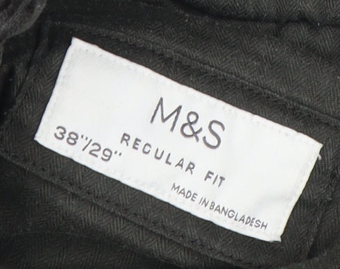 Marks and Spencer Men's Black Corduroy Trousers 38/29