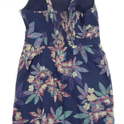 Fat Face Women's Blue Floral Knee Length Dress Size 12