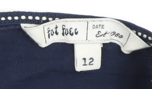 Fat Face Women's Blue Floral Knee Length Dress Size 12