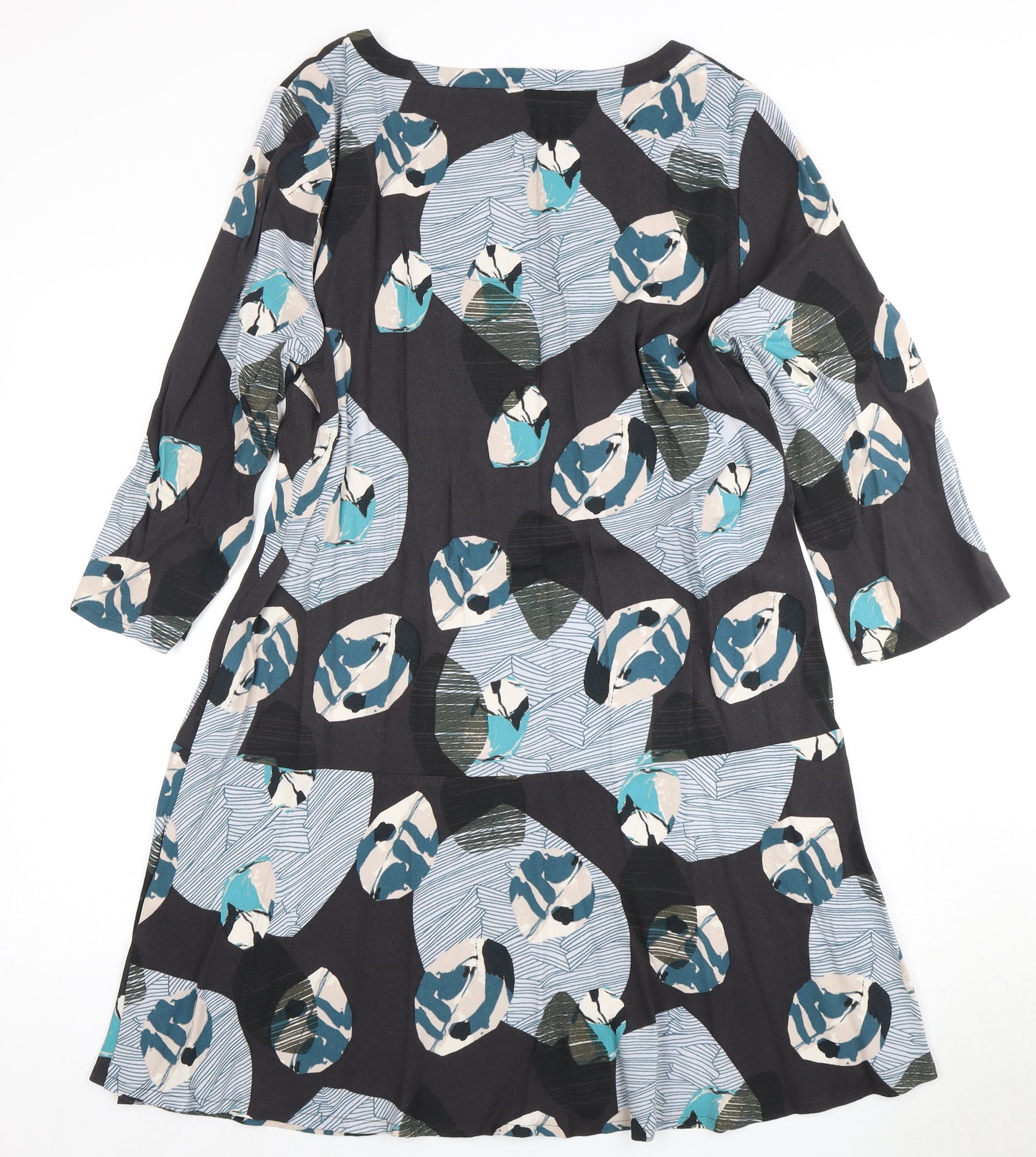 White Stuff Women's Multicolour Dress, UK 16, 3/4 Sleeve