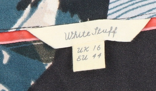 White Stuff Women's Multicolour Dress, UK 16, 3/4 Sleeve