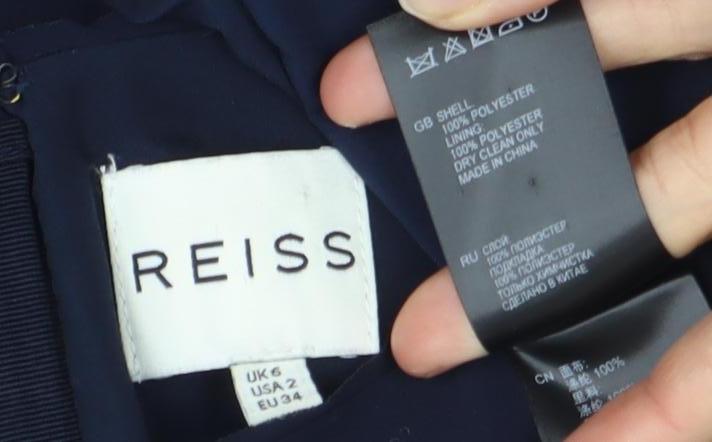 Reiss Women's Navy Blue Dress Size 6 Half Sleeve Elegant