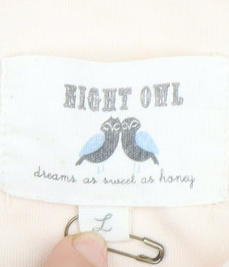 Night Owl Women's Beige Floral Pullover Hoodie L