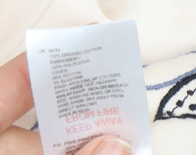 Night Owl Women's Beige Floral Pullover Hoodie L