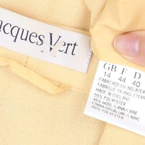 Jacques Vert Yellow Blazer Women Size 12