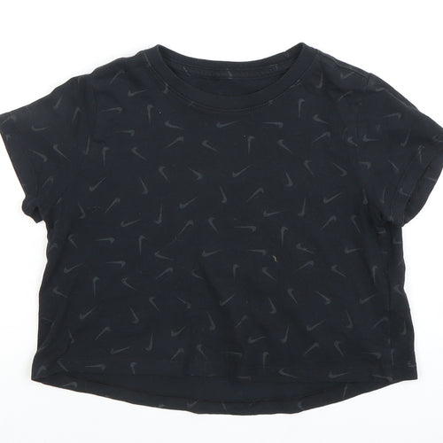 Nike Girls Black M T-Shirt with Logo