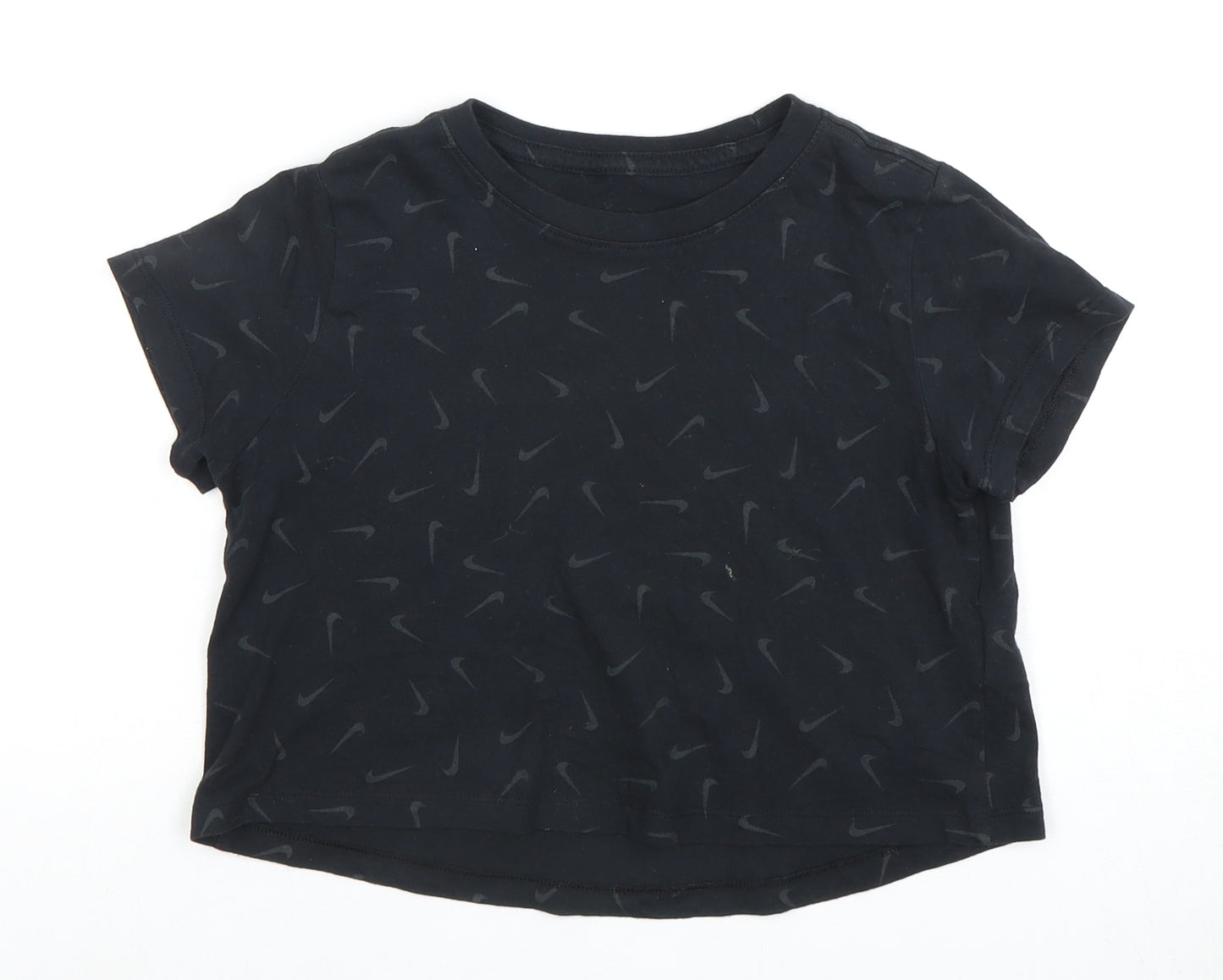 Nike Girls Black M T-Shirt with Logo