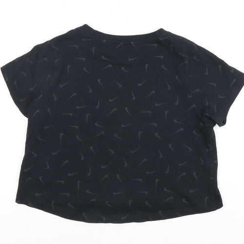 Nike Girls Black M T-Shirt with Logo
