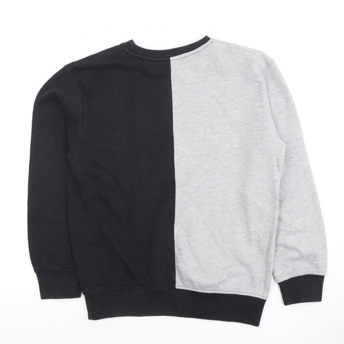 DKNY Boys Black Grey Logo Pullover Sweater Size 12