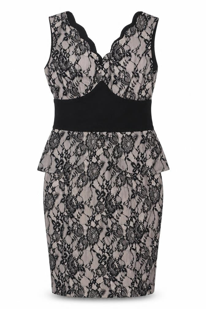Front view of Joe Browns Women's Black Lace Dress, size 12
