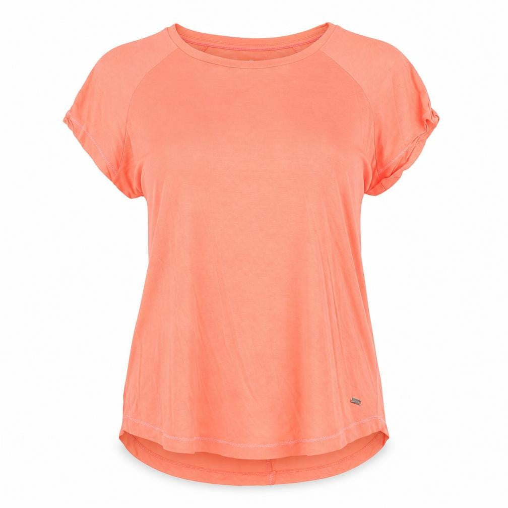Front view of Tommy Hilfiger Women's Orange T-Shirt, size S
