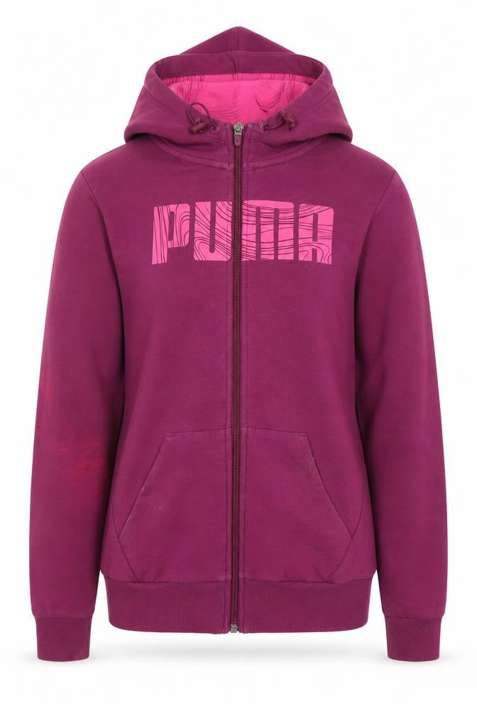 Front view of Puma Women's Purple Full Zip Hoodie, size 8